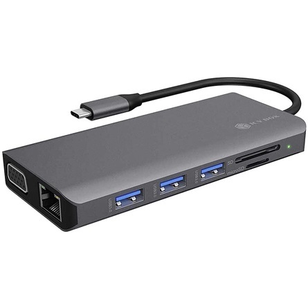 Raidsonic ICY BOX DockingStation 12-in-1 USB-C dokkoló szürke