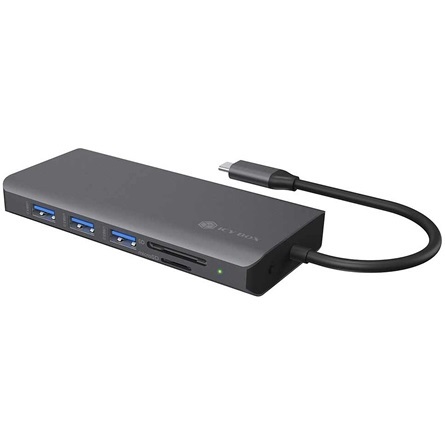 Raidsonic ICY BOX DockingStation 12-in-1 USB-C dokkoló szürke