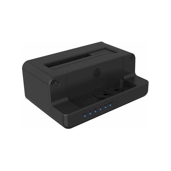 Raidsonic ICY BOX Docking & Clonstation M.2/2.5/3.5" NVMe/SATA3 USB3.2 Gen2×1 C dokkoló fekete USB3 A-C kábellel