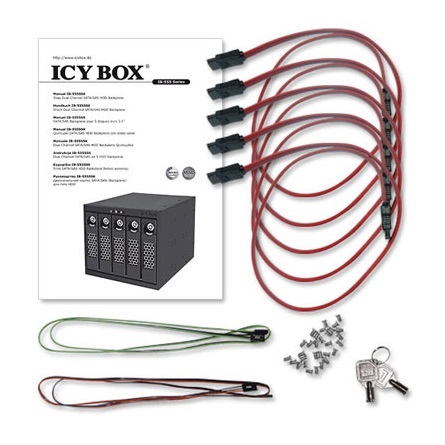 Raidsonic ICY BOX IB-555SSK HDD 3.5" backplane fekete