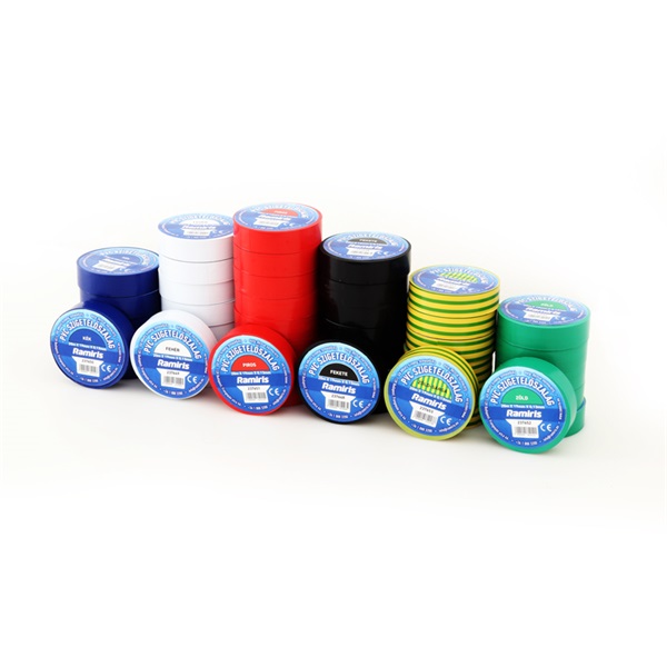 Ramiris 0,13 mm x 19 mm x 20 m zöld-sárga PVC szigetelőszalag (Újszerű)