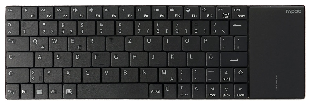 Rapoo 00157233 "E2710" HUN fekete vezeték nélküli Touchpad billentyűzet