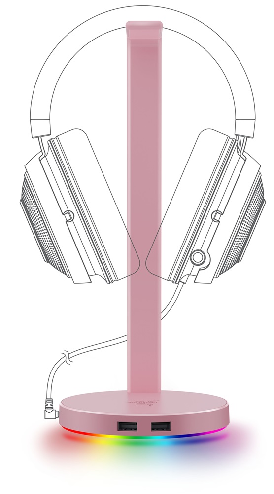 Razer Base Station V2 Chroma rózsaszín headset állvány és USB hub