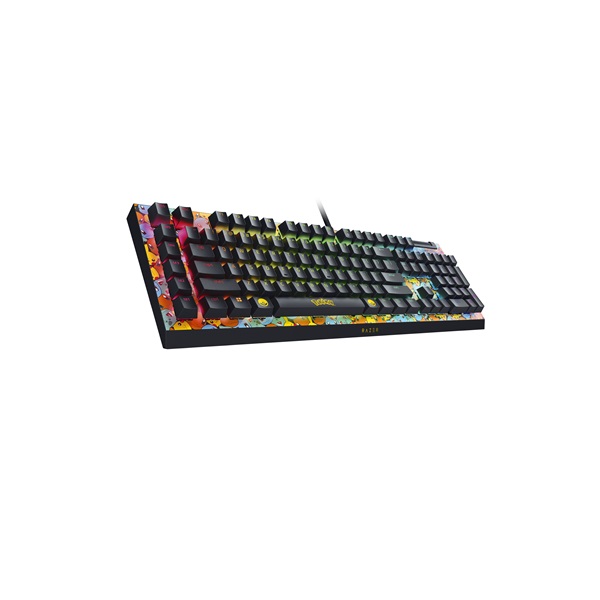Razer BlackWidow V4 X - Pokémon Kanto Starters Ed. US sárga-fekete (green switch) billentyűzet