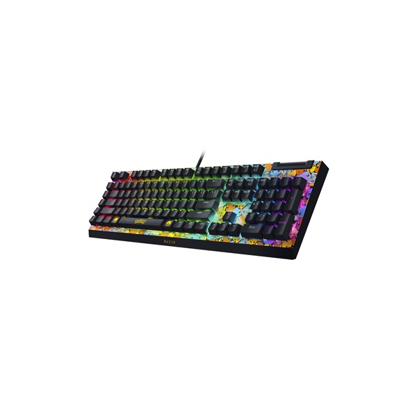 Razer BlackWidow V4 X - Pokémon Kanto Starters Ed. US sárga-fekete (green switch) billentyűzet