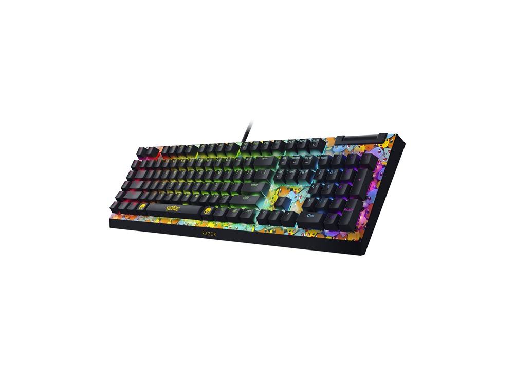 Razer BlackWidow V4 X - Pokémon Kanto Starters Ed. US sárga-fekete (green switch) billentyűzet