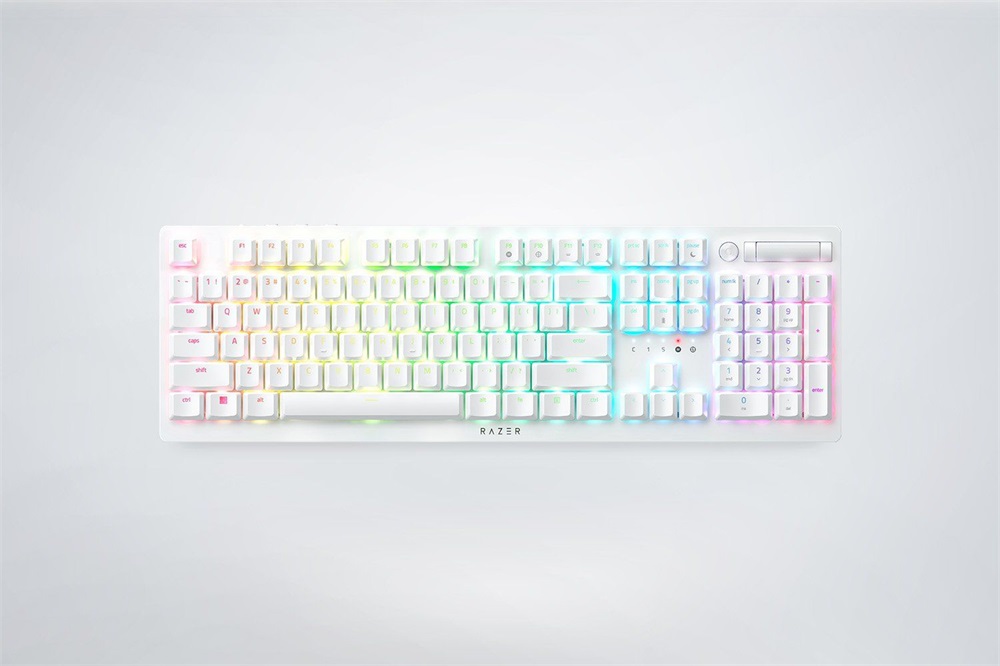 Razer DeathStalker V2 Pro US vezeték nélküli fehér (Purple switch) billentyűzet
