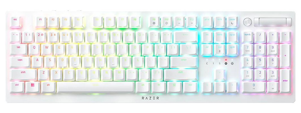 Razer DeathStalker V2 Pro US vezeték nélküli fehér (Purple switch) billentyűzet