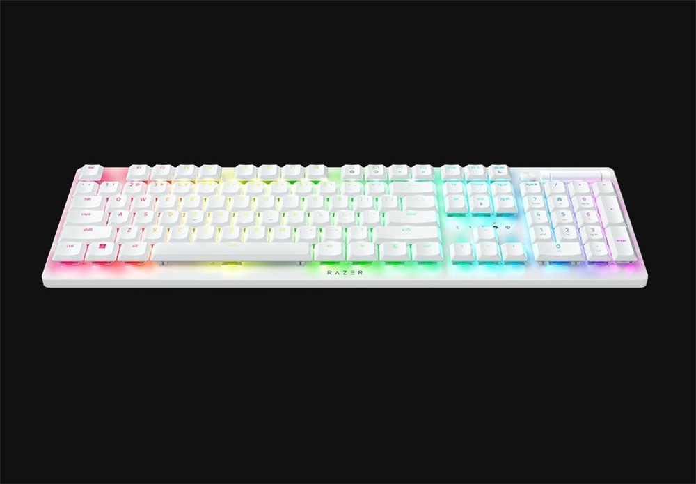 Razer DeathStalker V2 Pro US vezeték nélküli fehér (Purple switch) billentyűzet