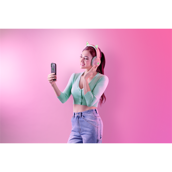 Razer Kraken Kitty V2 rózsaszín vezeték nélküli gamer fejhallgató