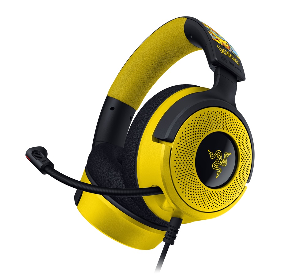 Razer Kraken V4 X - Pokémon Kanto Starters Ed. sárga-fekete headset