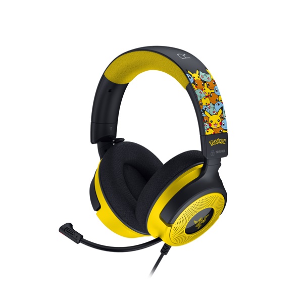 Razer Kraken V4 X - Pokémon Kanto Starters Ed. sárga-fekete headset