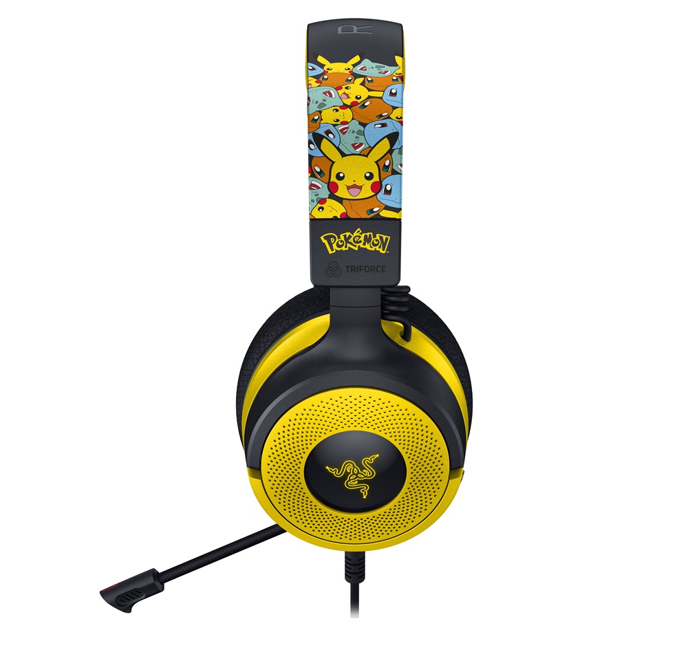 Razer Kraken V4 X - Pokémon Kanto Starters Ed. sárga-fekete headset