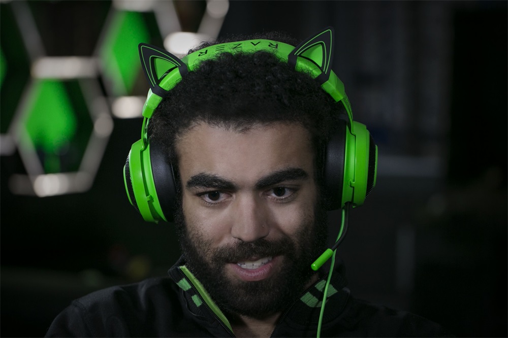 Razer Krakenhez zöld cicafülek