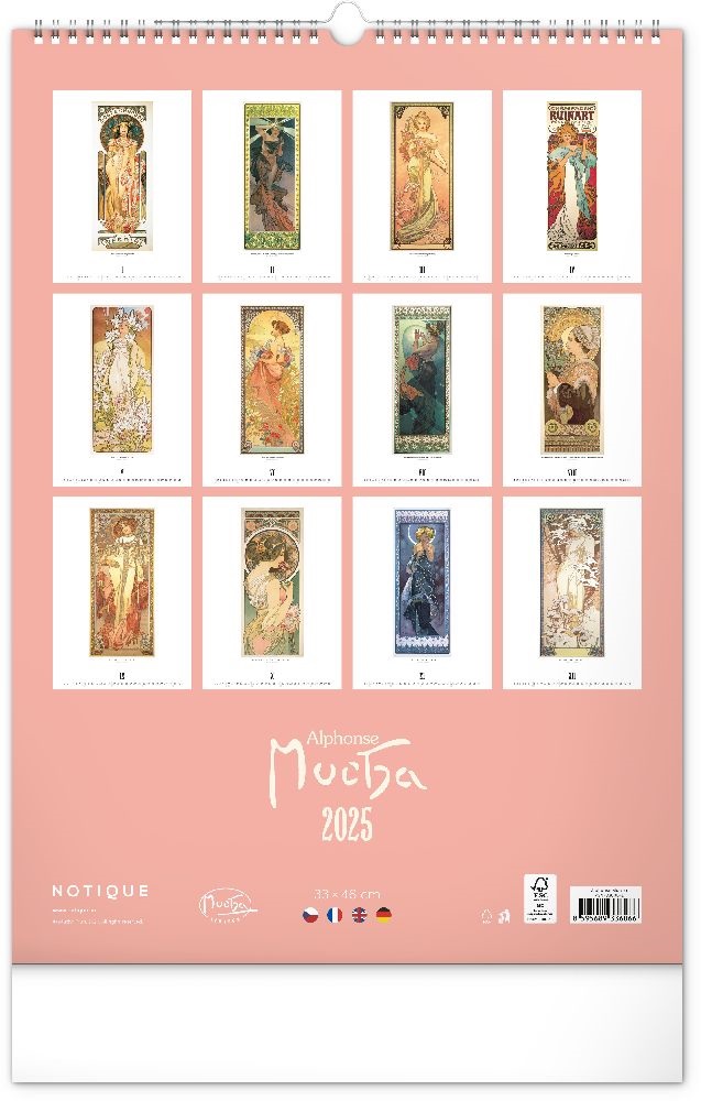Realsystem 2025 Alphonse Mucha 6094-AM falinaptár