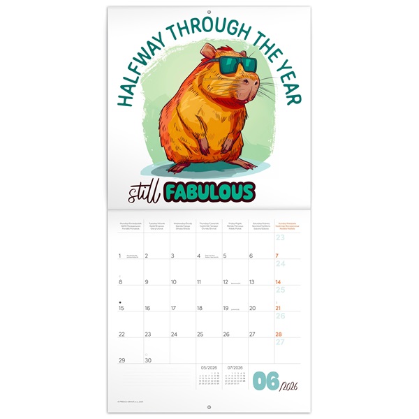 Realsystem 2026 Cheeky Capybaras 6097-CK falinaptár