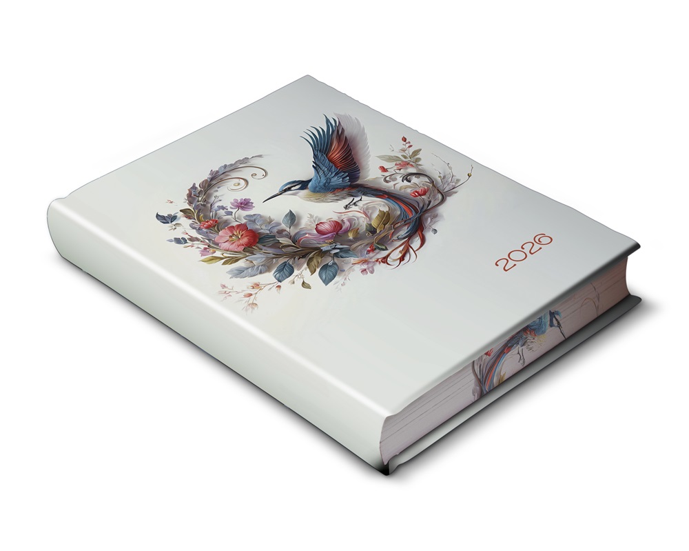 Realsystem 2026 Librobello Kalendárium Hölgyeknek 5421-65 élfestett kolibri határidőnapló