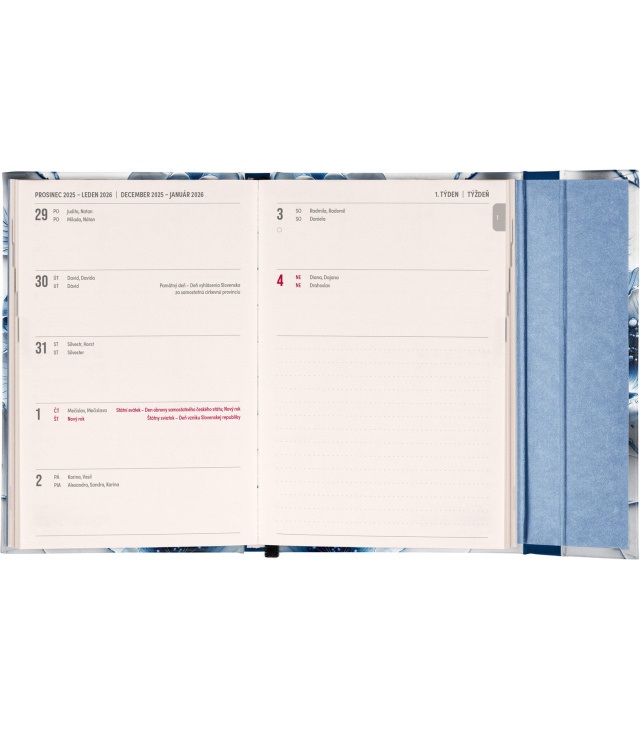 Realsystem 2026 Porcelain Flower 5412 B6 mágneses zsebnaptár