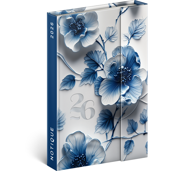 Realsystem 2026 Porcelain Flower 5412 B6 mágneses zsebnaptár