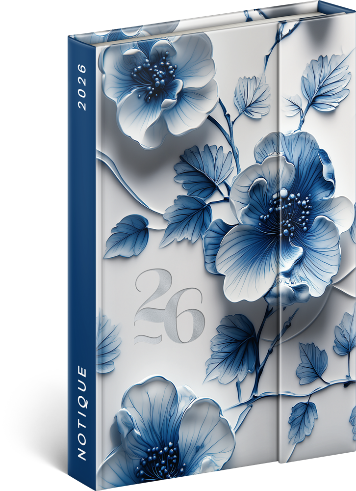 Realsystem 2026 Porcelain Flower 5412 B6 mágneses zsebnaptár