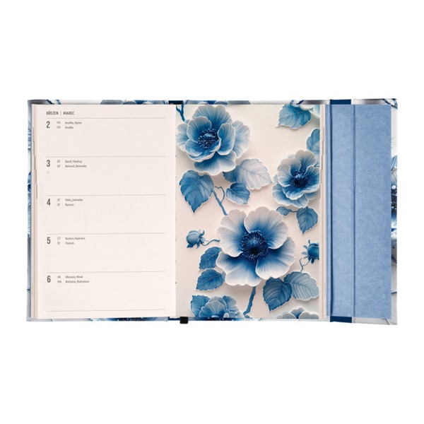 Realsystem 2026 Porcelain Flower 5412 B6 mágneses zsebnaptár