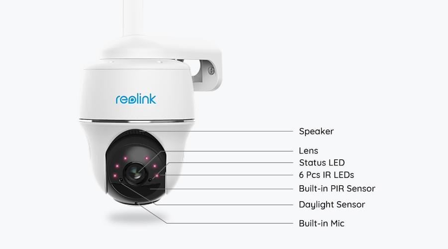 Reolink GO PT Plus /4 MP/H265/95°/IR10m/4G/akkumulátoros IP PT dómkamera + napelemes töltő