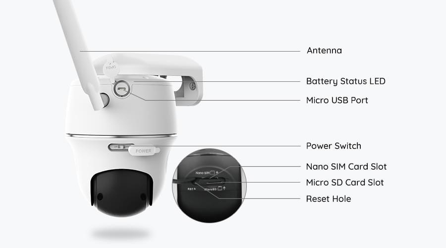 Reolink GO PT Plus /4 MP/H265/95°/IR10m/4G/akkumulátoros IP PT dómkamera + napelemes töltő