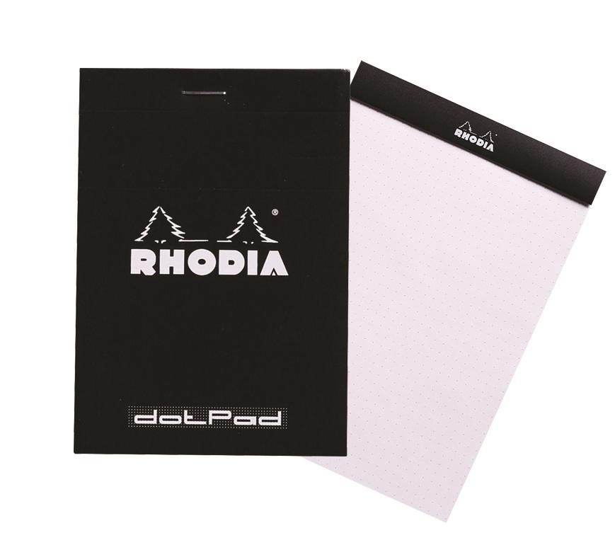 Rhodia A5 ponthálós 80lap fekete jegyzettömb