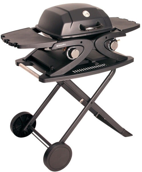 Riwall RGG 20 Compact SET4,2 kW, 2 gázégővel és összecsukható asztallal gázüzemű mobil grillsütő