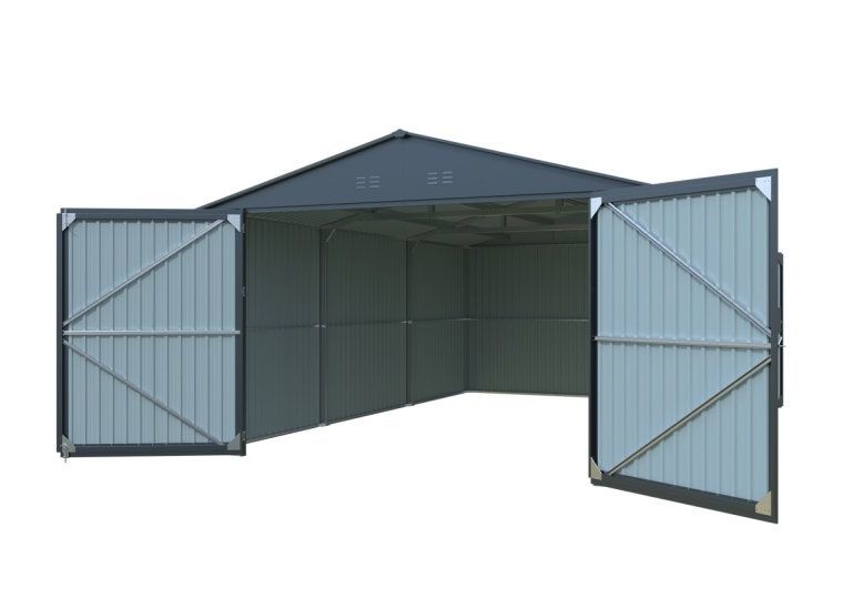 Riwall RMCG 20x13 3,86x6 m nyeregtetős antracit fém garázs
