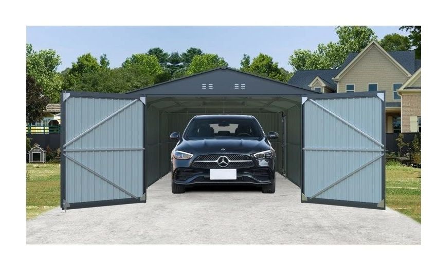 Riwall RMCG 20x13 3,86x6 m nyeregtetős antracit fém garázs