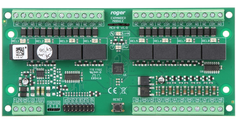 Roger MCX8-BRD 8 ajtós bővítőmodul