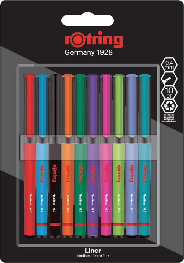 Rotring Liner 10 db-os vegyes színű tűfilc készlet