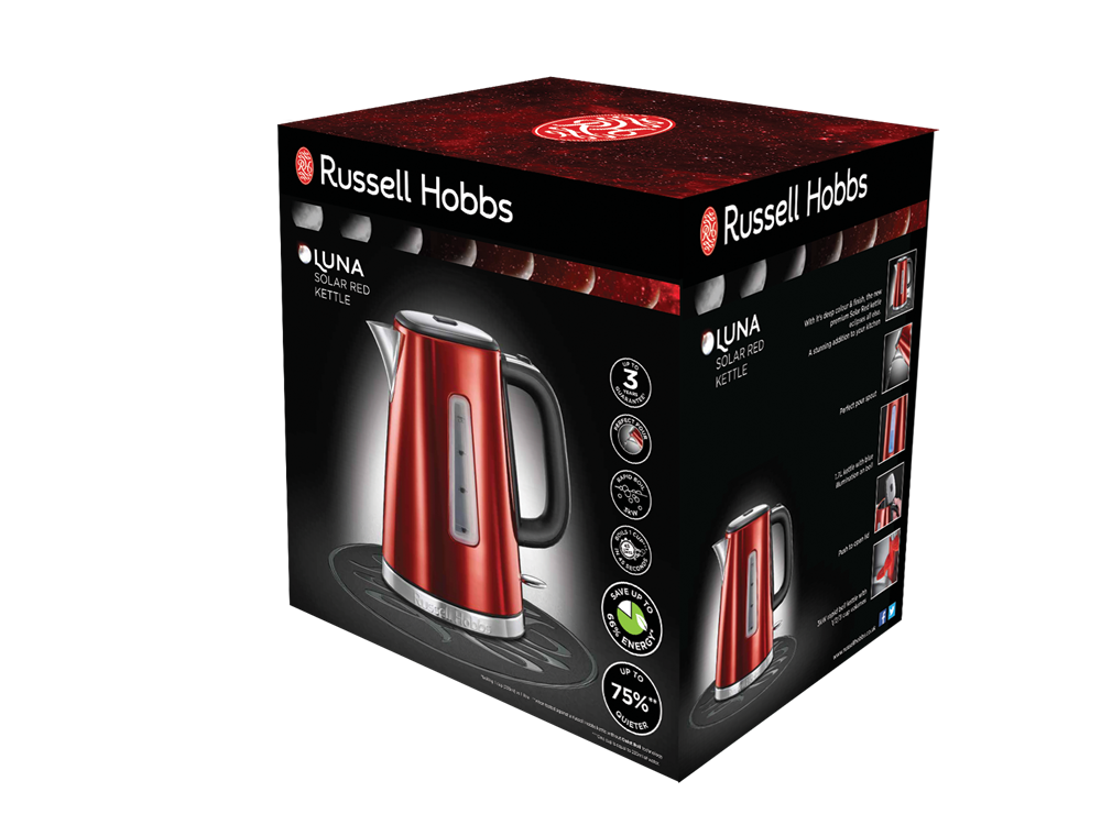 Russell Hobbs 23210-70/RH Luna 1,7L-es piros vízforraló
