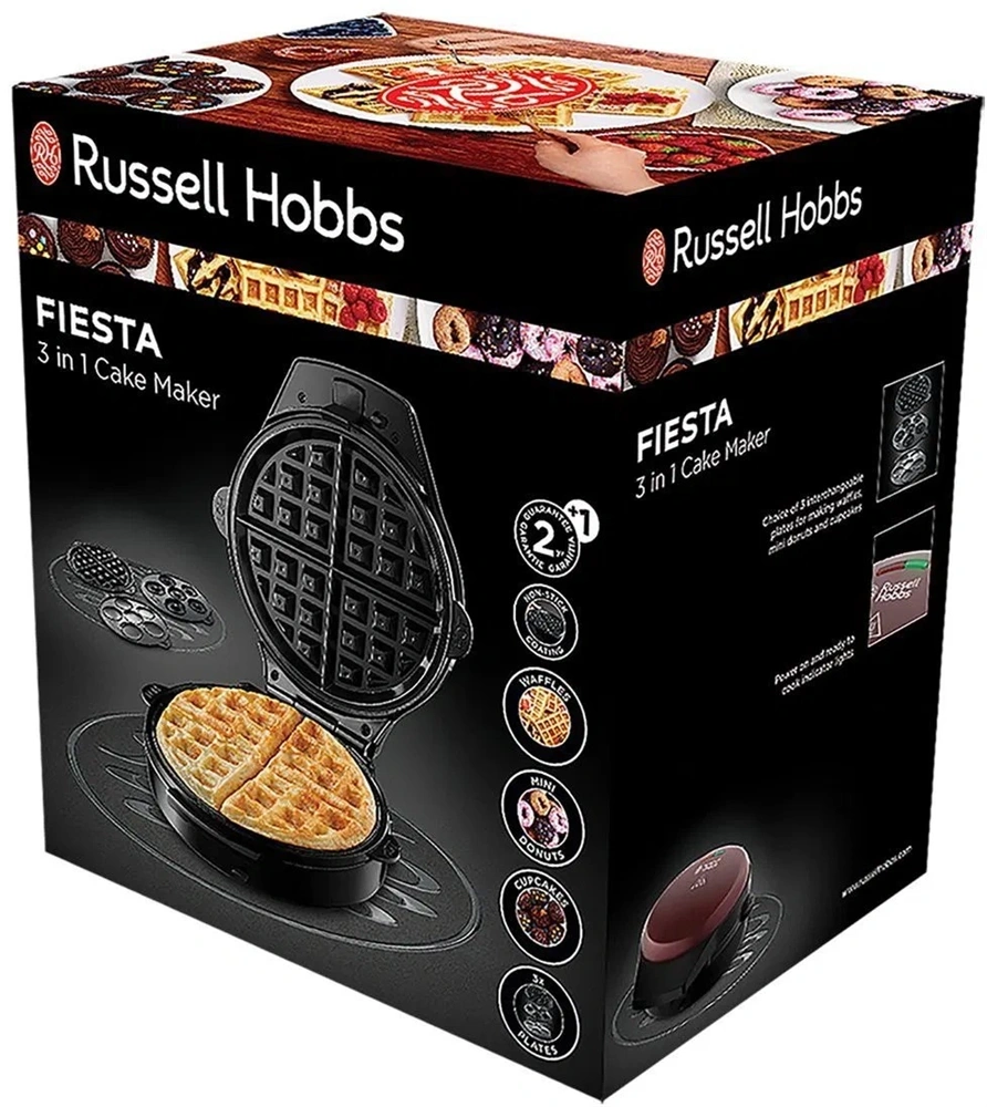 Russell Hobbs 24620-56/RH Fiesta 3in1 bordó fánk -  sütemény- gofrisütő