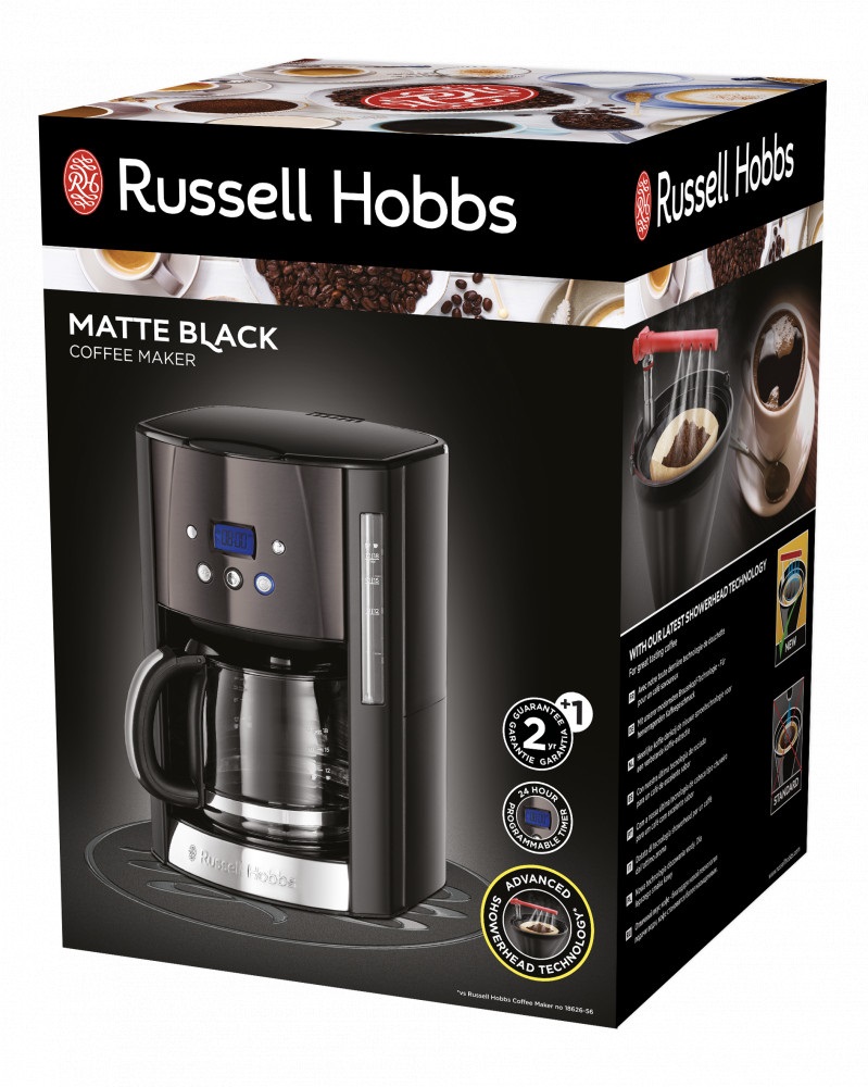 Russell Hobbs 26160-56/RH Matte Black fekete 12 személyes filteres kávéfőző