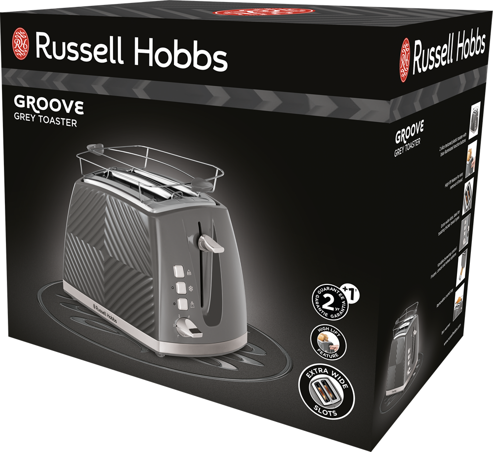 Russell Hobbs 26392-56/RH Groove szürke 2 szeletes kenyérpirító