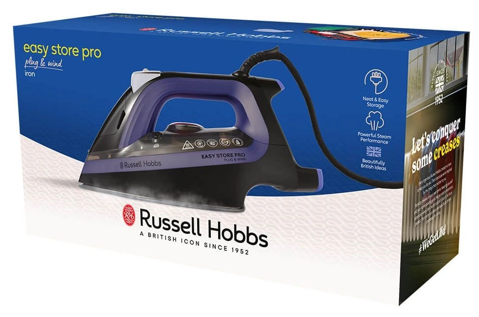 Russell Hobbs 26731-56/RH Easy Store Pro Plug & Wind fekete gőzölős vasaló