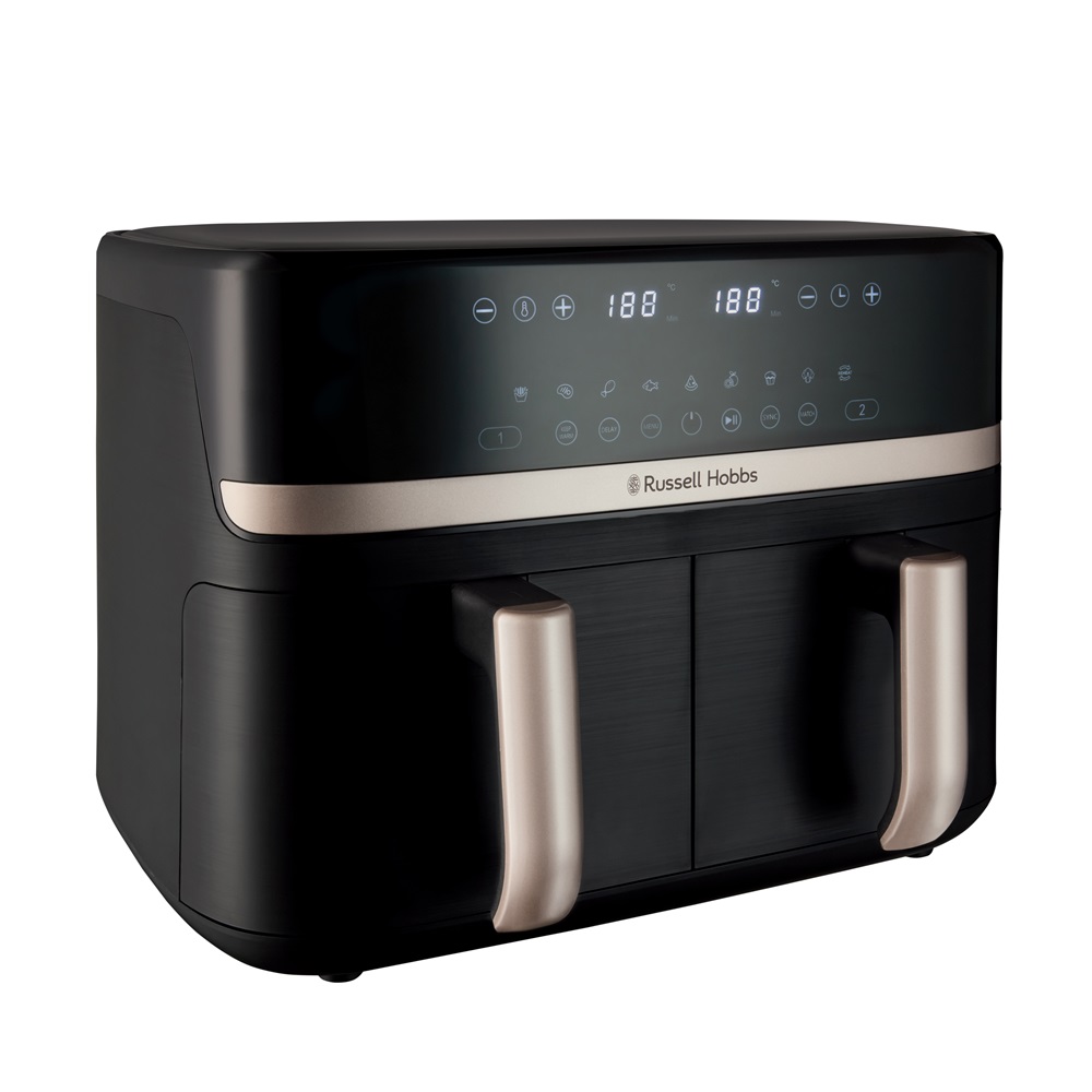Russell Hobbs 27680-56/RH Satisfry fekete 9L dupla kosaras forrólevegős sütő