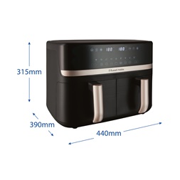 Russell Hobbs 27680-56/RH Satisfry fekete 9L dupla kosaras forrólevegős sütő