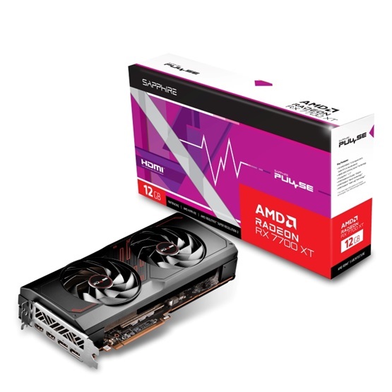 SAPPHIRE PURE Radeon RX 7700 XT AMD 12GB GDDR6 192bit PCIe videókártya