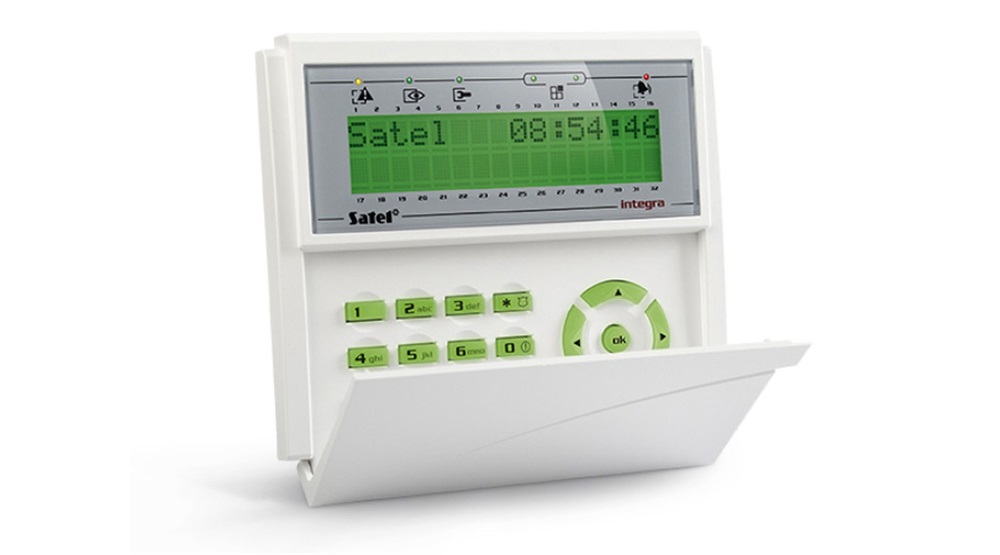 SATEL INTKLCDGR zöld világítással/fedlappal/INTEGRA LCD kezelő