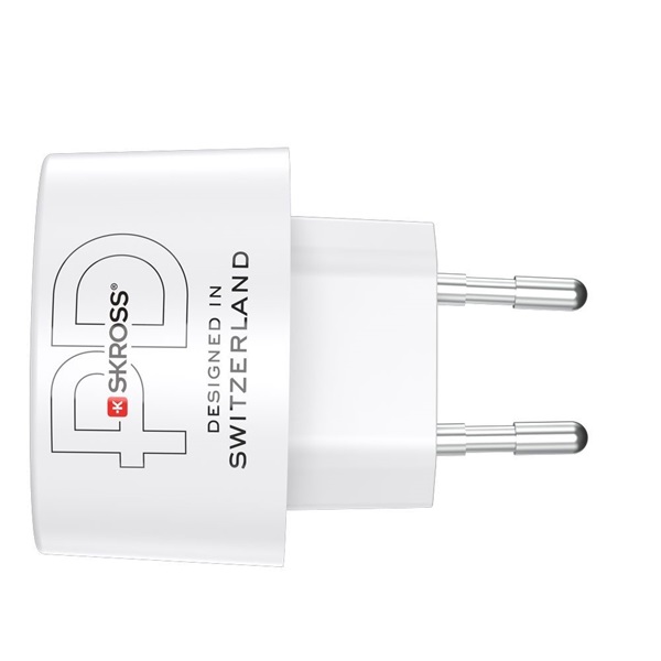 SKROSS 1.302424 45W GaN USB-A/USB-C fehér gyorstöltő + Type-C kábel