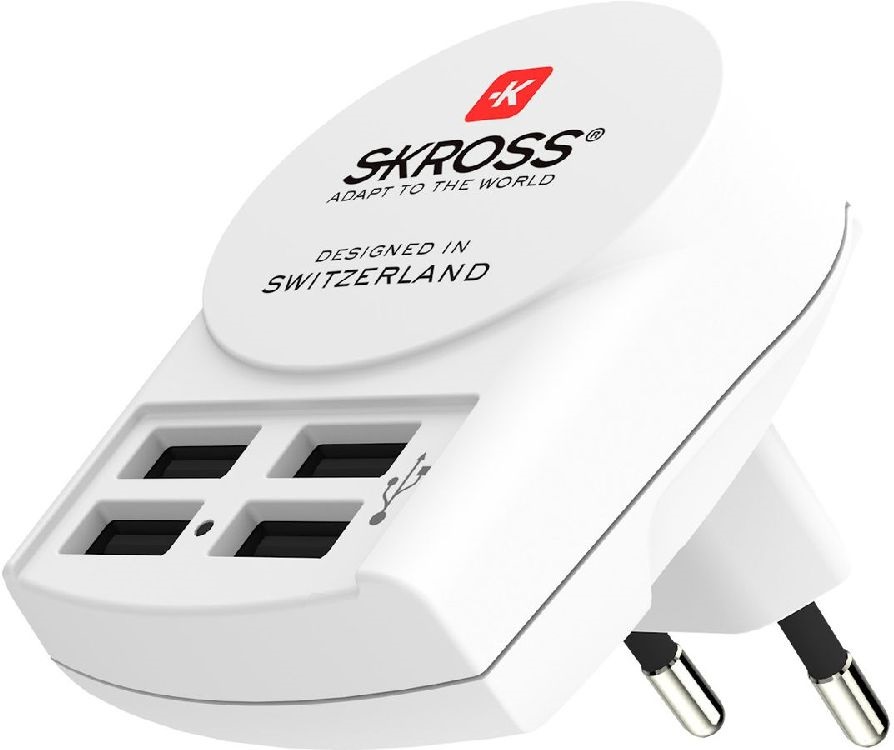 Skross 1.302422 4,8W 4xUSB fehér hálózati töltő