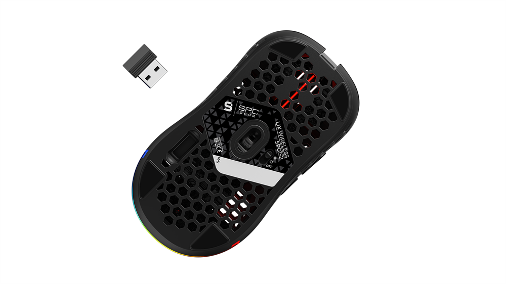 SPC Gear LIX Wireless fekete vezeték nélküli gamer egér