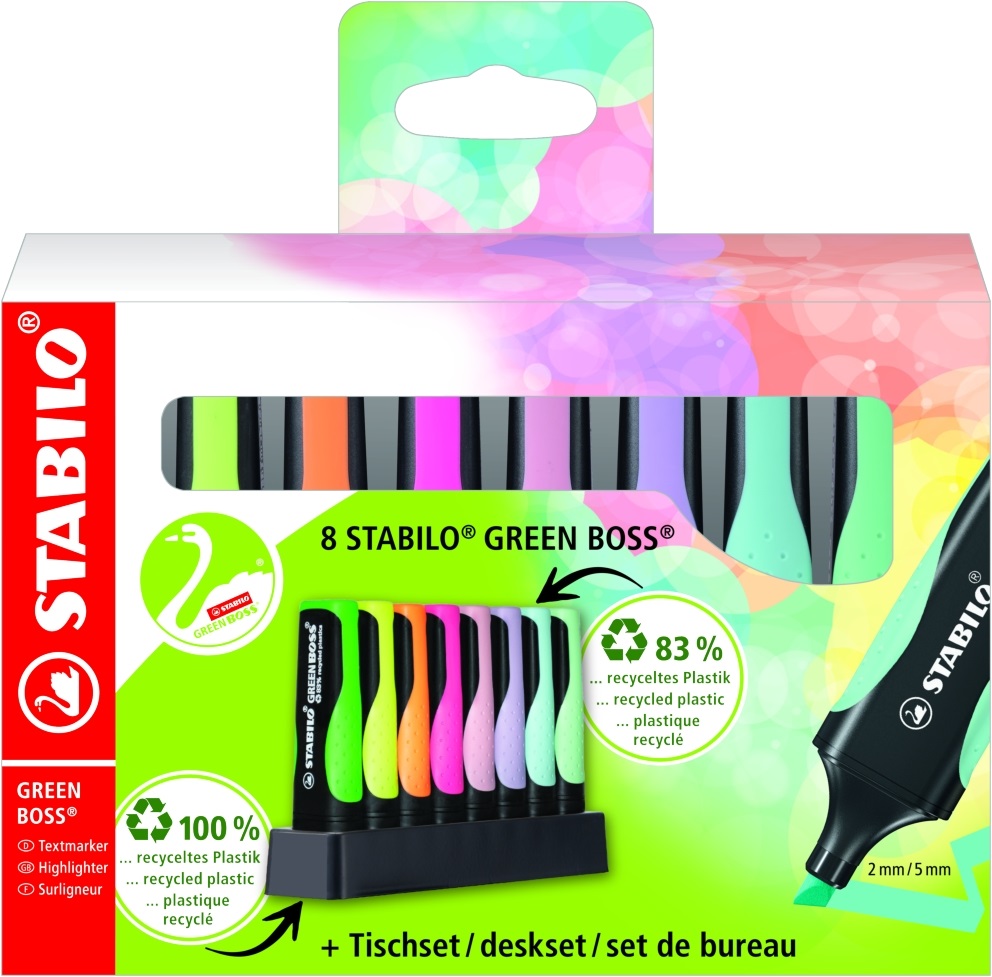 STABILO GREEN BOSS Pastel 8db-os szövegkiemelő készlet