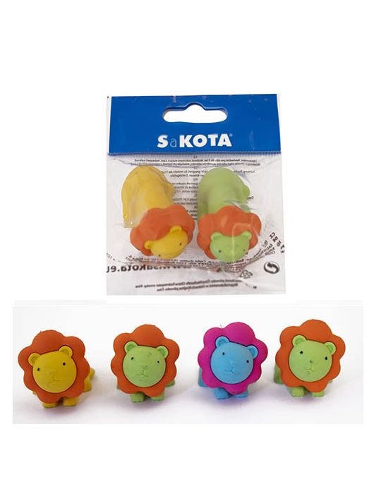 Sakota 3D oroszlán alakú 2db radír