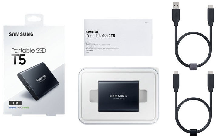 Samsung 1024GB USB 3.1 (MU-PA1T0B/EU) fekete T5 külső SSD