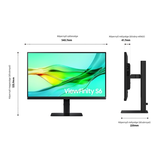 Samsung 24" LS24D600UAUXEN ViewFinity S6 S60UD QHD IPS DP/HDMI/USB/USB-C/RJ45 monitor