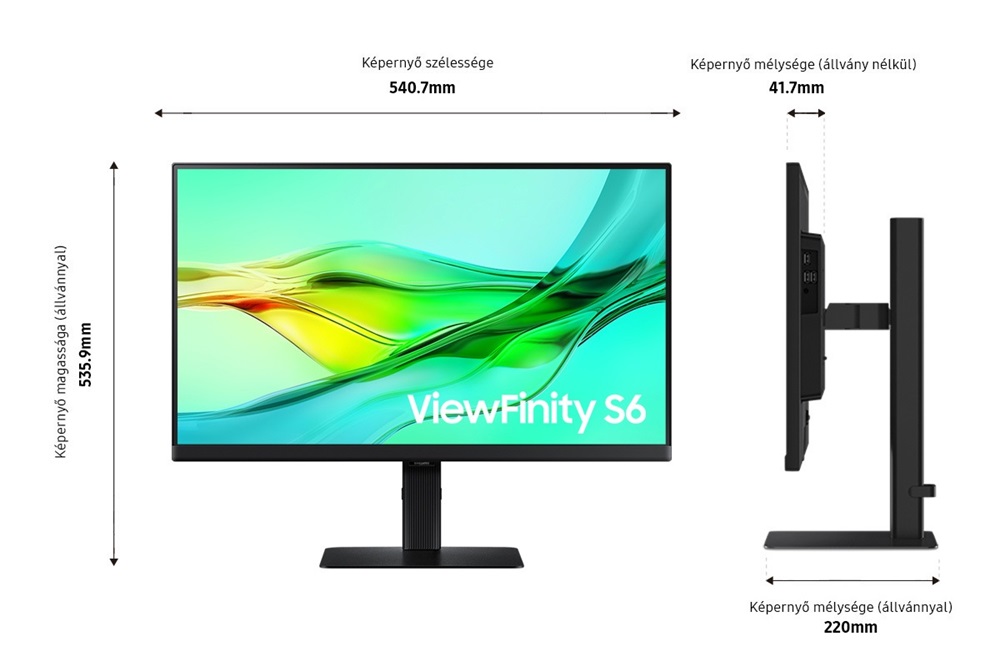 Samsung 24" LS24D600UAUXEN ViewFinity S6 S60UD QHD IPS DP/HDMI/USB/USB-C/RJ45 monitor